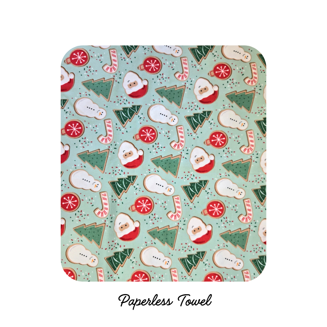 NEW! Reusable Paper less Towels - Christmas Cookies