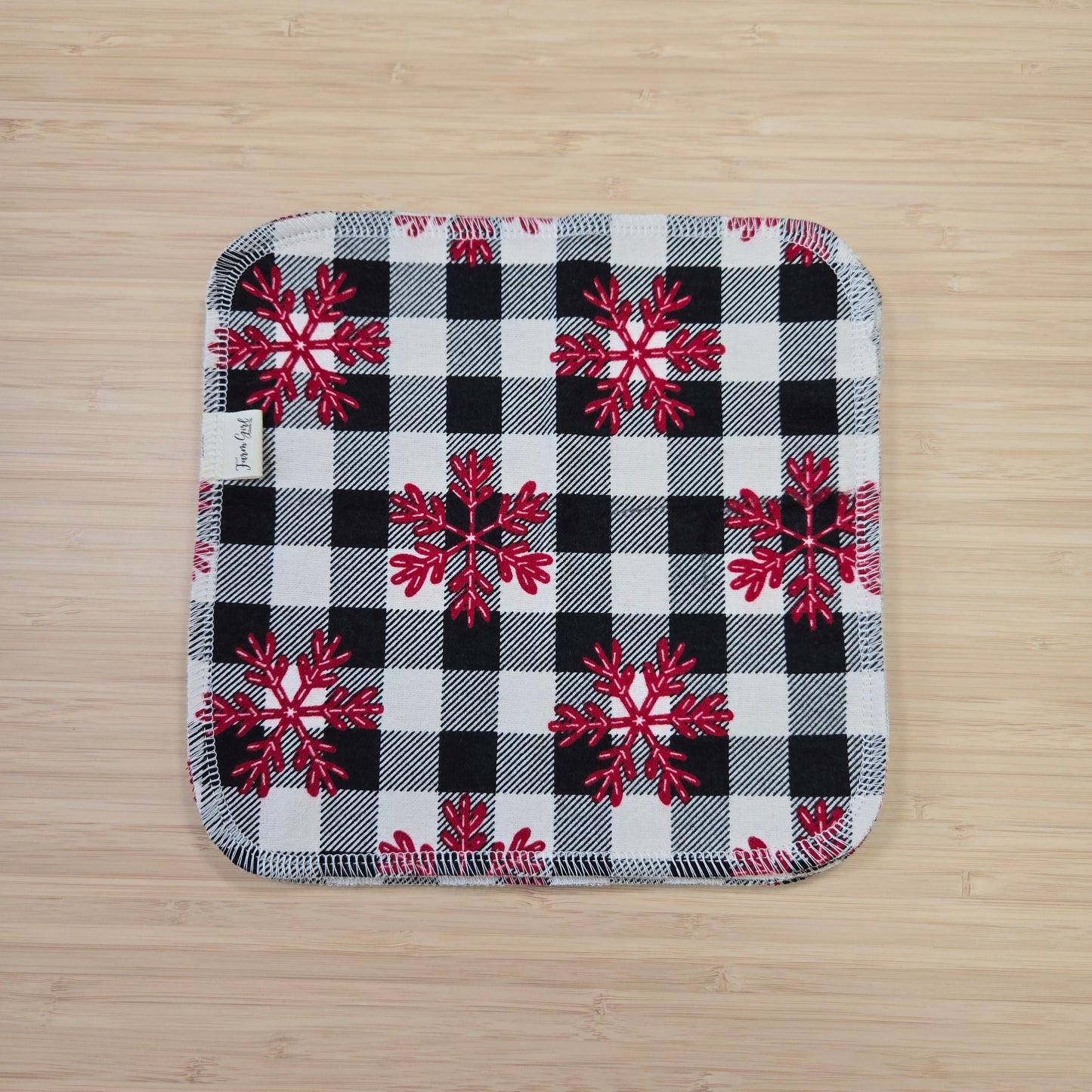 Cloth Napkins | Buffalo Plaid Snowflakes
