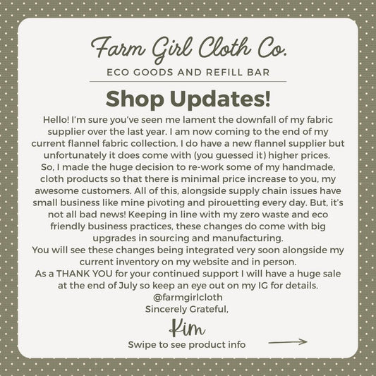 Shop Updates posted see blog for details