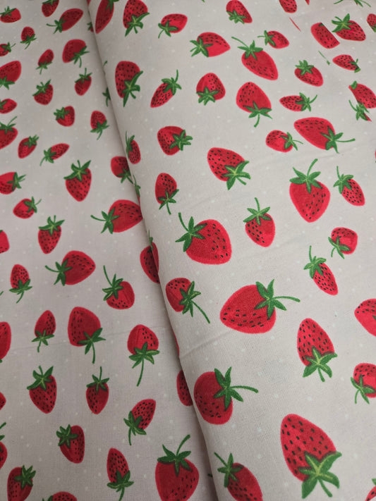 Cloth Napkins | PREORDER Strawberries on Pink Dots