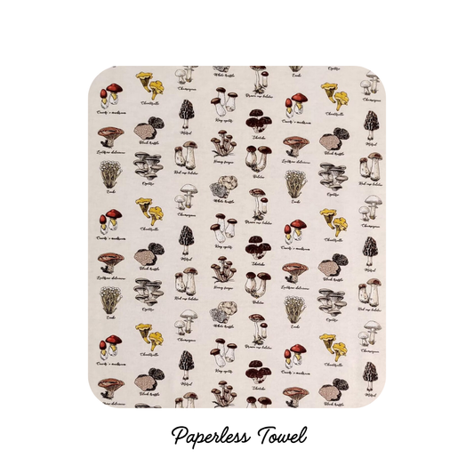 NEW! Reusable Paper less Towels -- Scientific Mushrooms (preorder)