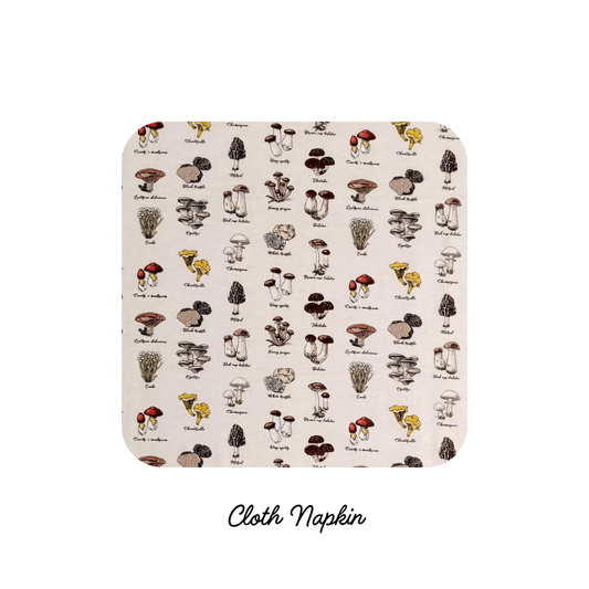 Cloth Napkins -- Scientific Mushrooms (Preorder)