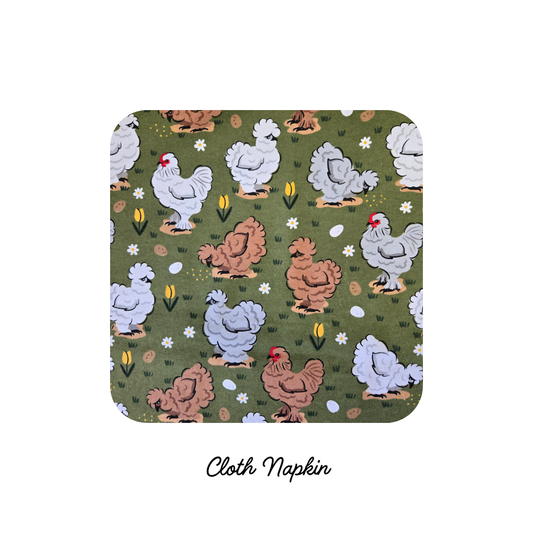 Cloth Napkins -- Fancy Chickens (Preorder)