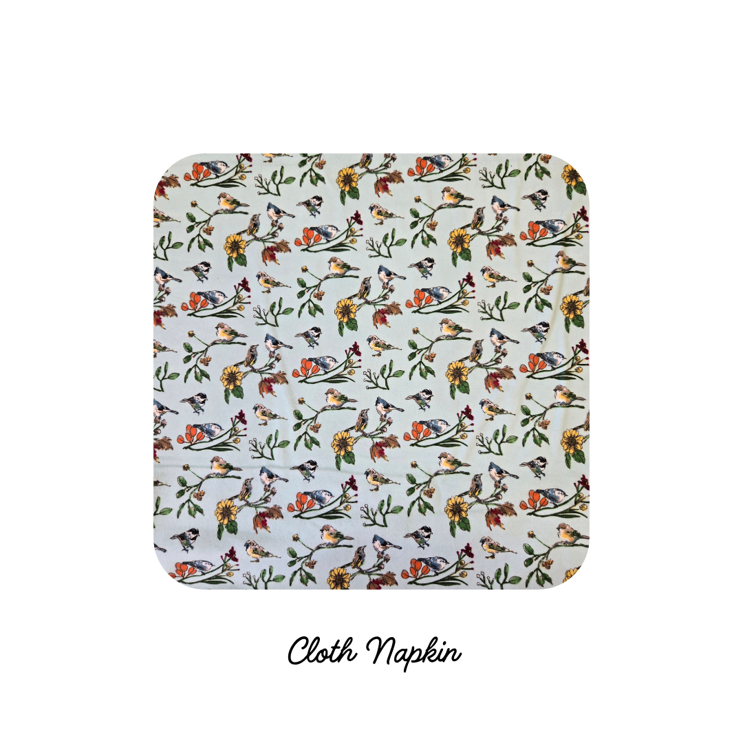 Cloth Napkins -- Garden Birds (Preorder)