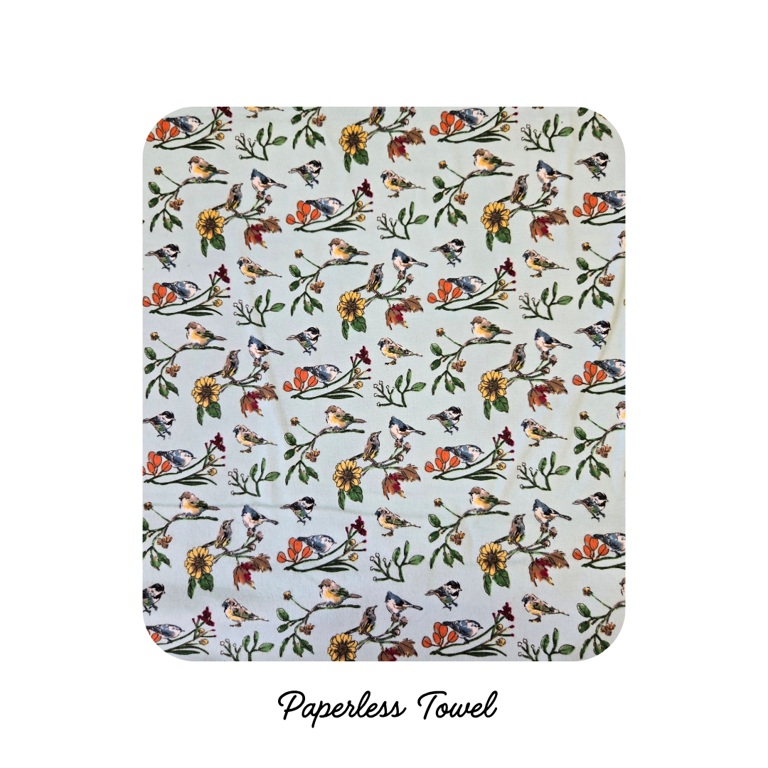 NEW! Reusable Paper less Towels -- Garden Birds (preorder)