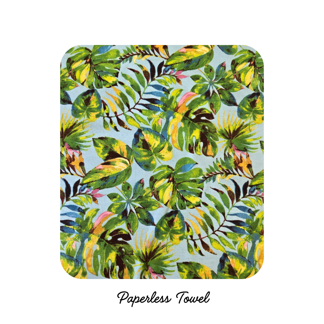 NEW! Reusable Paper less Towels - Tropical Plants (PREORDER)