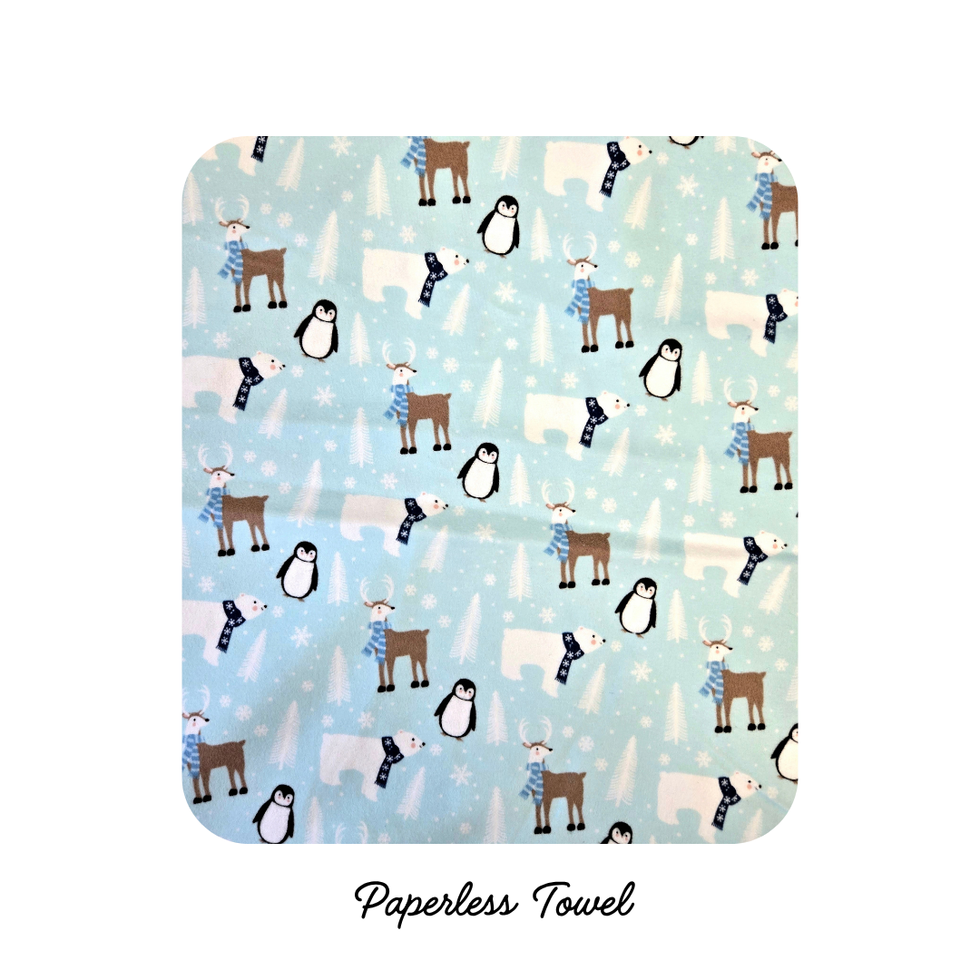 NEW! Reusable Paper less Towels - Polar Animals