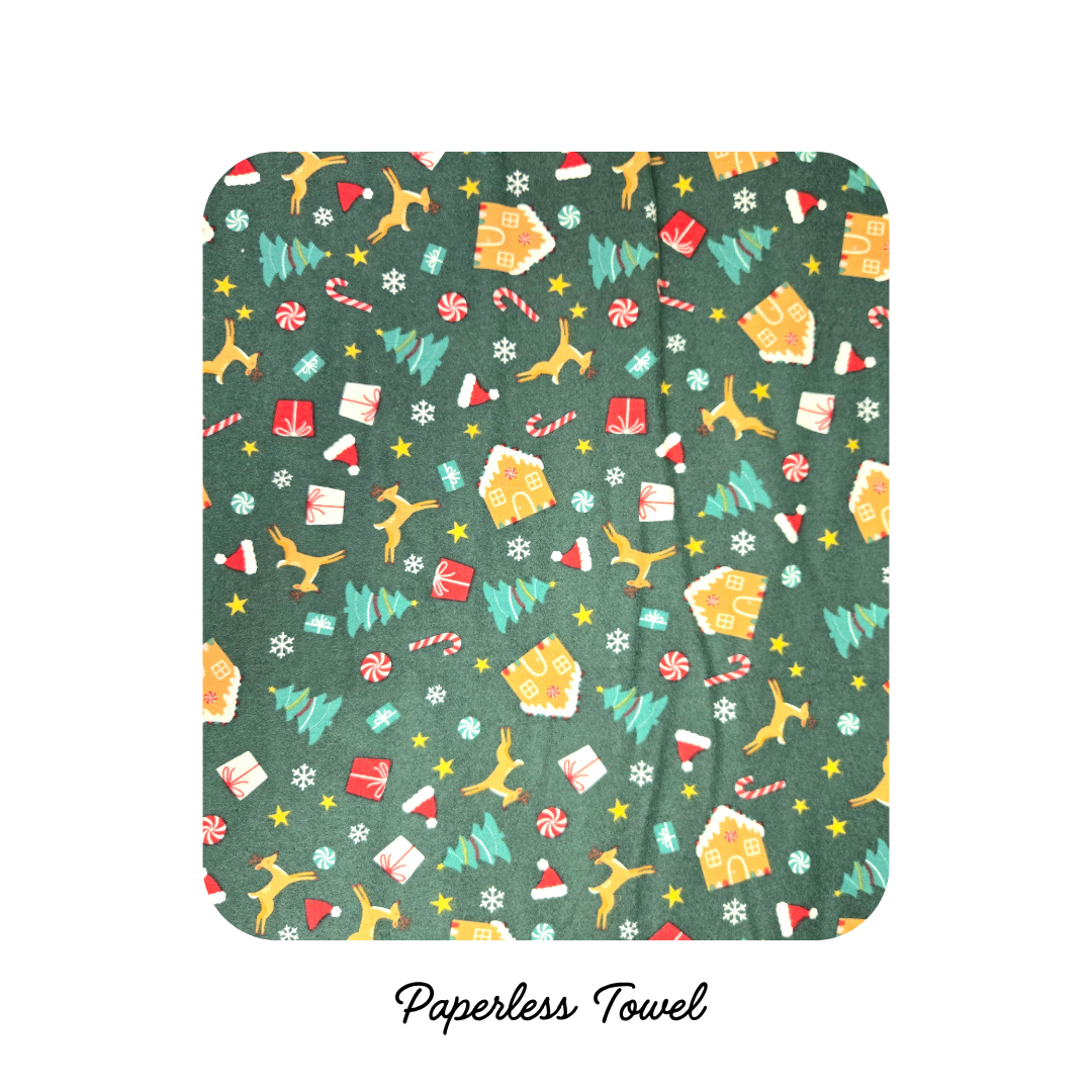 NEW! Reusable Paper less Towels - Holiday Icons