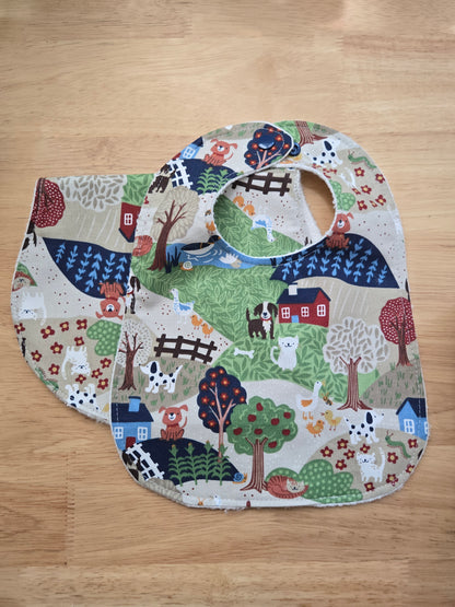 Baby Bib + Burp Cloth Set with Organic Hemp Fleece (custom order only) O