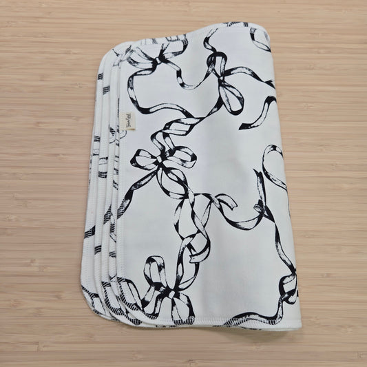Paperless Reusable Towels | Black and White Bows