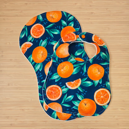 Baby Bib + Burp Cloth Set with Organic Hemp Fleece (custom order only)