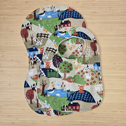 Baby Bib + Burp Cloth Set with Organic Hemp Fleece (custom order only)
