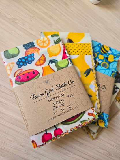 Beeswax Food Wraps - 3 Pack