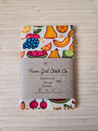 Beeswax Food Wraps - 3 Pack