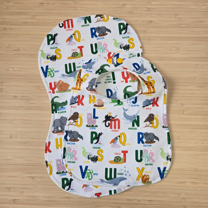Baby Bib + Burp Cloth Set with Organic Hemp Fleece (custom order only)