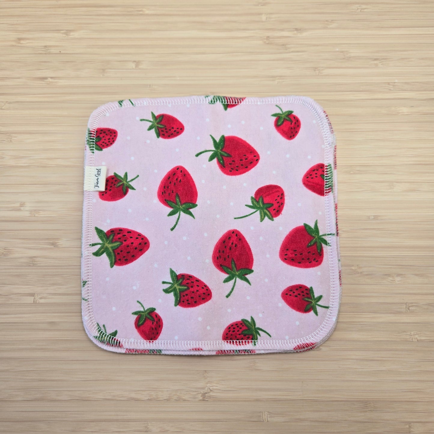 Cloth Napkins | Strawberries on Pink Dots