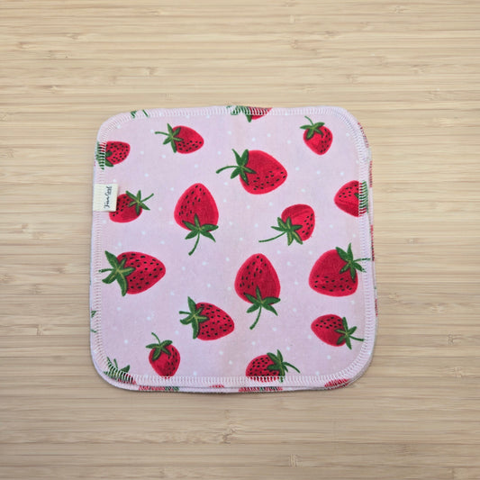 Cloth Napkins | Strawberries on Pink Dots
