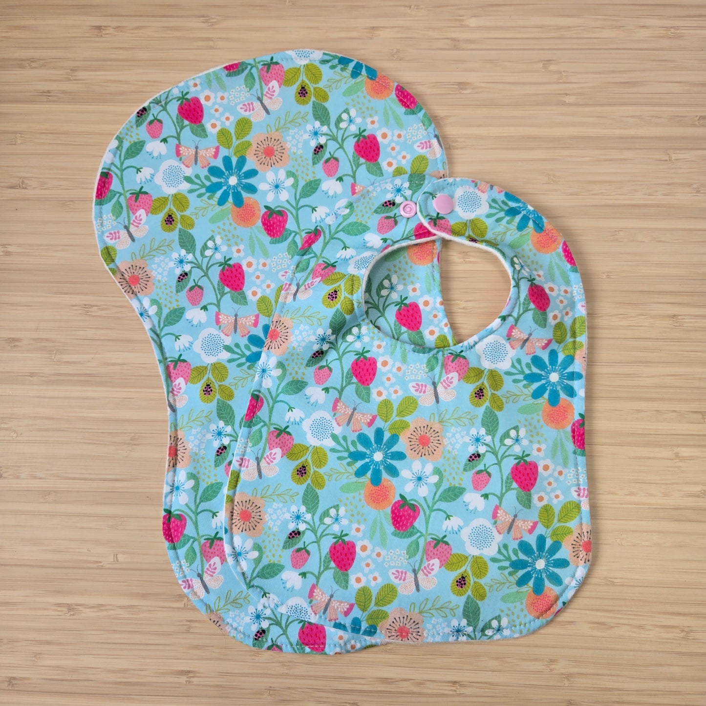 Baby Bib + Burp Cloth Set with Organic Hemp Fleece (custom order only)