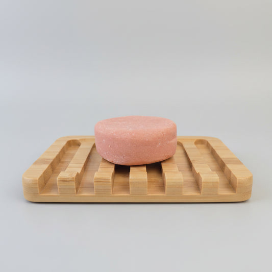 Shampoo Bar on a bamboo base