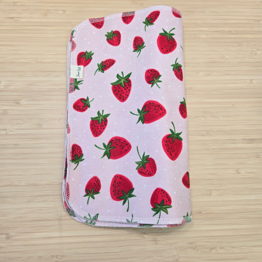 Paperless Reusable Towels | Strawberries on Pink Dots