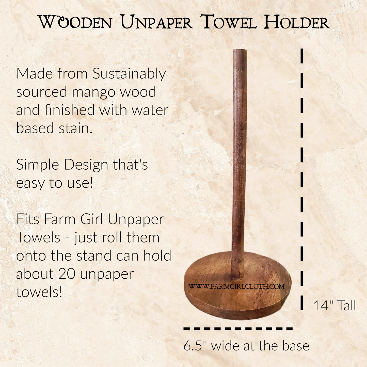 Wooden Unpaper Towel Holder